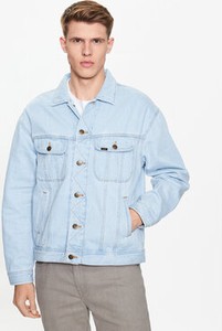 Niebieska kurtka Lee z jeansu w stylu casual krótka