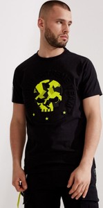 Czarny t-shirt DiverseExtreme z nadrukiem z bawełny w młodzieżowym stylu