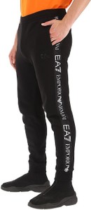 Czarne spodnie sportowe Emporio Armani z bawełny