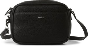 Czarna torebka Hugo Boss na ramię w wakacyjnym stylu ze skóry