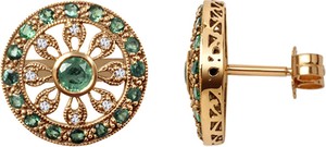 Wiktoriańska - Biżuteria Yes Kolczyki złote ze szmaragdami i diamentami - Kolekcja Wiktoriańska