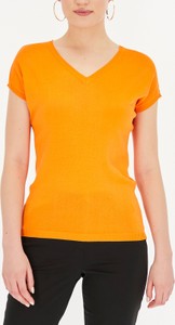 Pomarańczowa bluzka POTIS & VERSO z krótkim rękawem