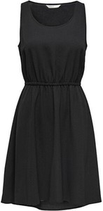 Czarna sukienka Only mini z okrągłym dekoltem