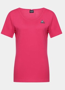 Różowy t-shirt Le Coq Sportif z krótkim rękawem