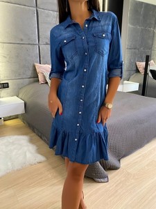 Moda Sukienki Jeansowe sukienki MYRED Jeansowa sukienka niebieski W stylu casual 