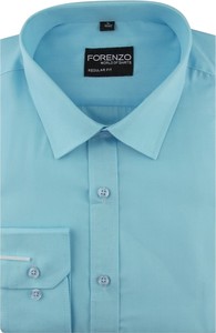 Niebieska koszula Forenzo z klasycznym kołnierzykiem z długim rękawem z tkaniny