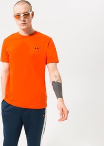 Pomarańczowy t-shirt Ellesse z krótkim rękawem w stylu casual