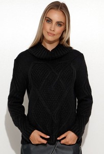 Czarny sweter Makadamia z wełny w stylu casual