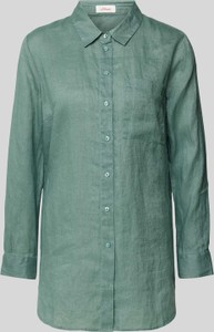 Zielona koszula S.Oliver w stylu casual z lnu