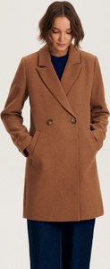 Brązowy płaszcz Reserved bez kaptura w stylu casual