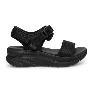 Czarne sandały Skechers na koturnie w stylu casual