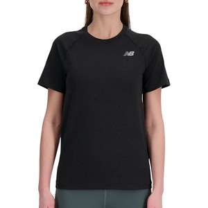 Czarna bluzka New Balance w sportowym stylu z krótkim rękawem
