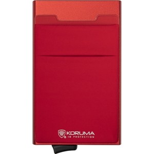Koruma Aluminiowy portfel z wysuwanymi kartami i ochroną kart zbliżeniowych (Czerwony)