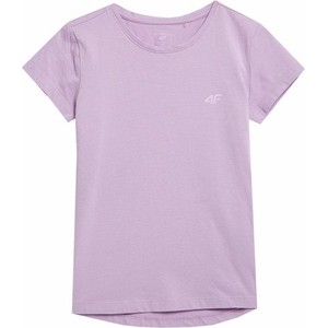 Fioletowa bluzka dziecięca 4F dla dziewczynek z krótkim rękawem
