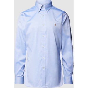 Niebieska koszula POLO RALPH LAUREN z długim rękawem z bawełny