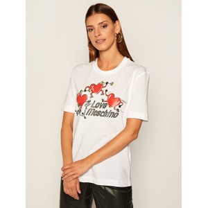 T-shirt Love Moschino z krótkim rękawem z okrągłym dekoltem