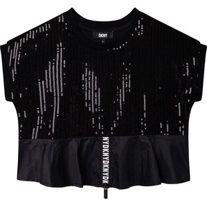 Czarna bluzka dziecięca DKNY dla dziewczynek