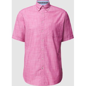 Różowa koszula Christian Berg w stylu casual z krótkim rękawem z bawełny