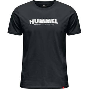 Czarny t-shirt Hummel w młodzieżowym stylu z bawełny