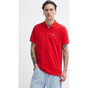 Czerwona koszulka polo Tommy Jeans w stylu casual z bawełny