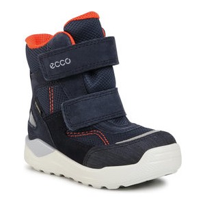 Granatowe buty dziecięce zimowe Ecco z goretexu na rzepy dla chłopców