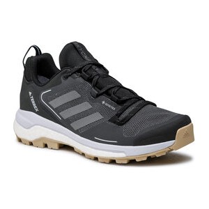 Czarne buty sportowe Adidas w sportowym stylu sznurowane z goretexu