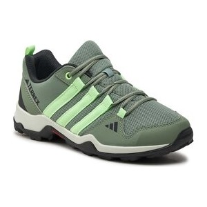 Zielone buty trekkingowe dziecięce Adidas sznurowane