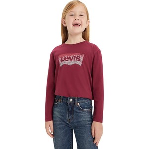 Czerwona bluzka dziecięca Levis z bawełny dla dziewczynek