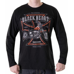 Czarna koszulka z długim rękawem Metal-shop z długim rękawem w młodzieżowym stylu
