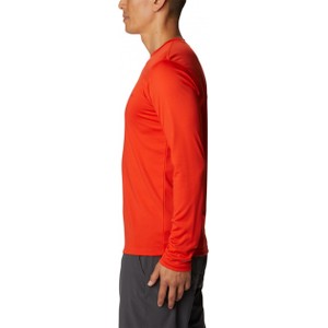 Czerwona koszulka z długim rękawem Columbia z długim rękawem w sportowym stylu