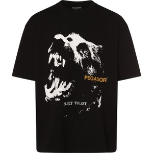 Czarny t-shirt Pegador z krótkim rękawem w młodzieżowym stylu
