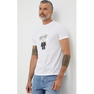 T-shirt Karl Lagerfeld z nadrukiem z bawełny z krótkim rękawem