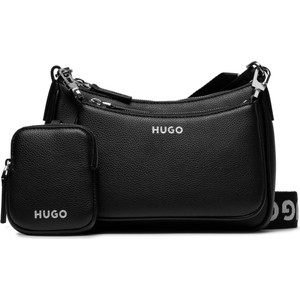 Czarna torebka Hugo Boss na ramię w młodzieżowym stylu