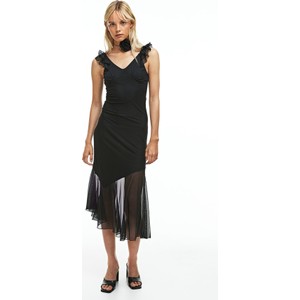 Czarna sukienka H & M midi z dżerseju bez rękawów