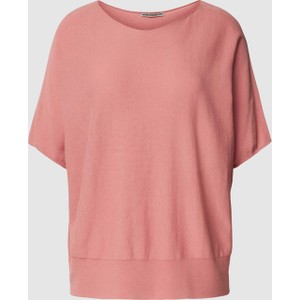Różowa bluzka Drykorn z krótkim rękawem z okrągłym dekoltem z bawełny