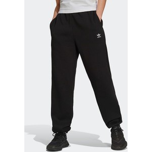 Czarne spodnie sportowe Adidas z bawełny w sportowym stylu