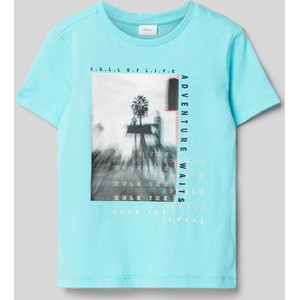 Niebieska koszulka dziecięca S.Oliver dla chłopców z bawełny