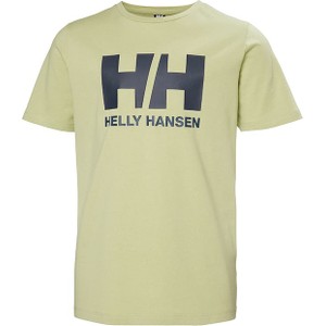 Zielona koszulka dziecięca Helly Hansen z bawełny