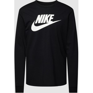 Czarna koszulka z długim rękawem Nike w sportowym stylu z nadrukiem