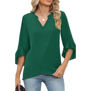 Zielona bluzka IVET w stylu casual z długim rękawem