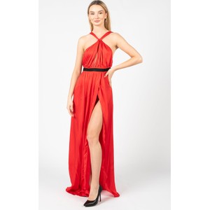 Czerwona sukienka Pinko maxi bez rękawów z tkaniny