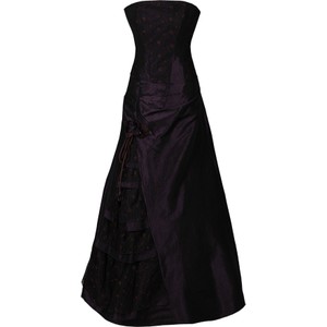 Czarna sukienka Fokus w stylu glamour bez rękawów gorsetowa