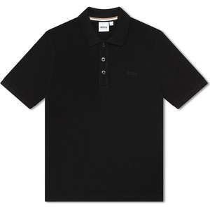 Czarna koszulka dziecięca Hugo Boss dla chłopców z bawełny