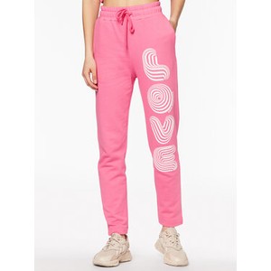Różowe spodnie sportowe Love Moschino z dresówki