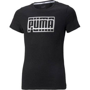 Czarna bluzka dziecięca Puma dla dziewczynek z bawełny