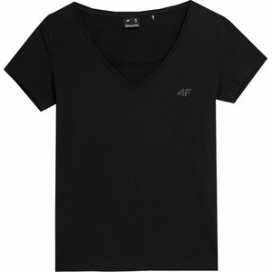 Czarny t-shirt 4F w stylu casual z krótkim rękawem z bawełny