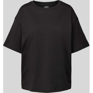 Czarny t-shirt Jake*s z bawełny z okrągłym dekoltem z krótkim rękawem