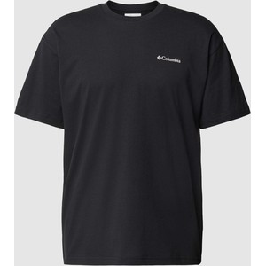 Czarny t-shirt Columbia w sportowym stylu z krótkim rękawem z bawełny