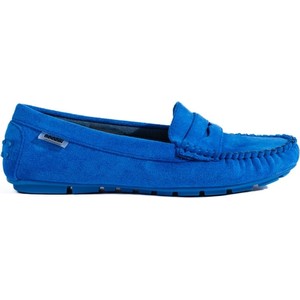 Niebieskie buty ButyModne z płaską podeszwą