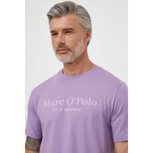 Fioletowy t-shirt Marc O'Polo z bawełny w młodzieżowym stylu